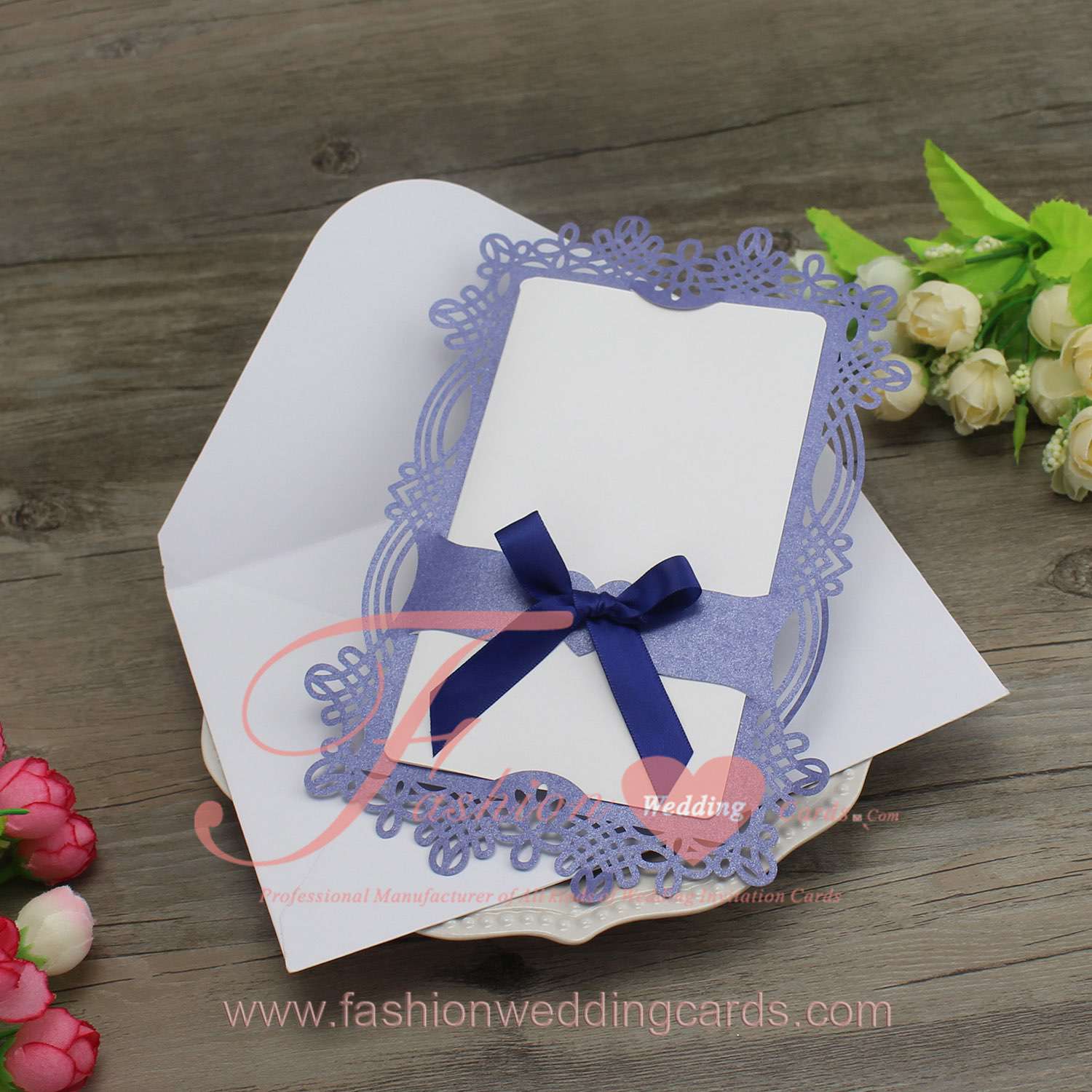 DIY Laser Cut Wedding Invitation With Ribbon